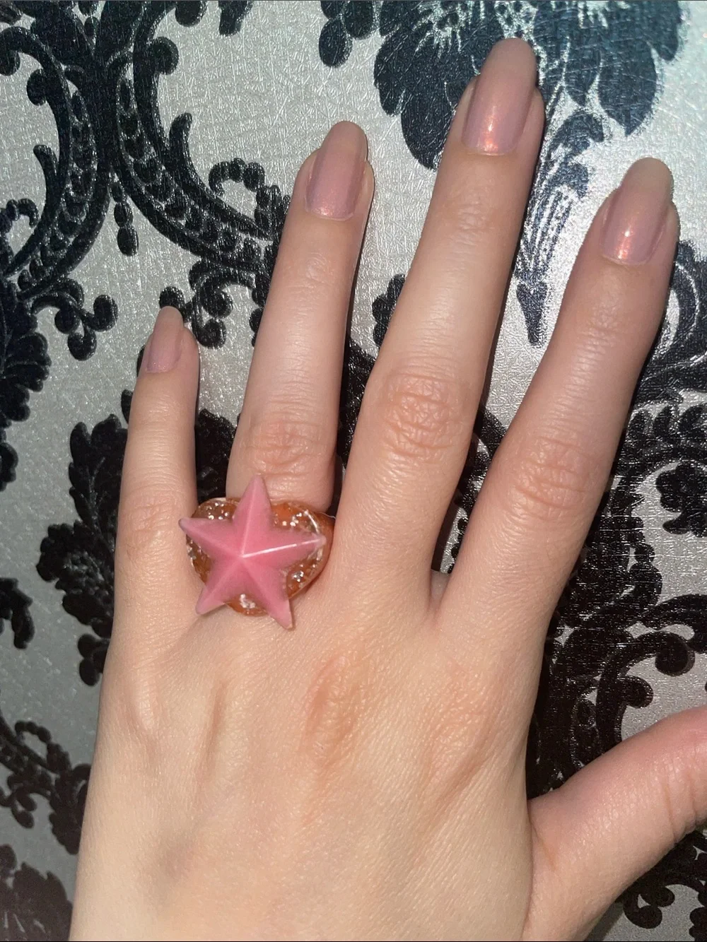 heart & star bubble gum ring